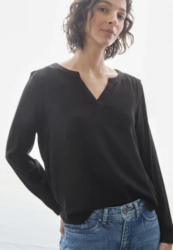 Bluse in Unifarbe