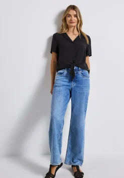 Bluse mit Bowlingkragen