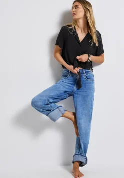 Bluse mit Bowlingkragen