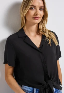 Bluse mit Bowlingkragen