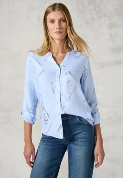 Bluse mit Folienprint