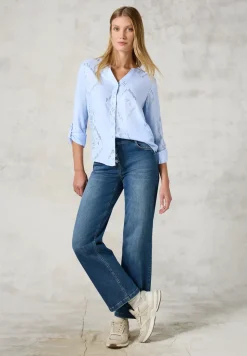 Bluse mit Folienprint