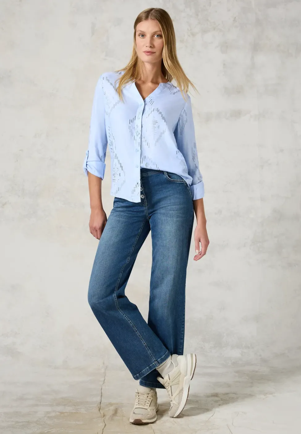 Bluse mit Folienprint