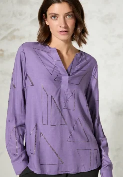 Bluse mit Folienprint