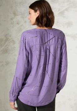 Bluse mit Folienprint