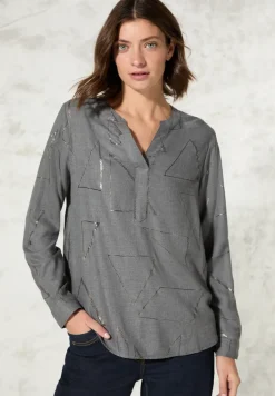 Bluse mit Folienprint