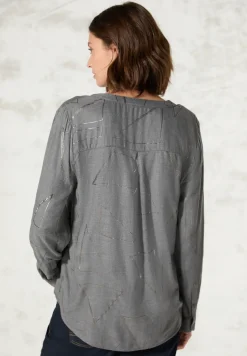 Bluse mit Folienprint