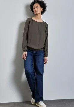 Bluse mit gerafftem Saum