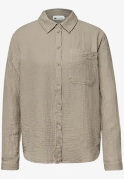 Bluse mit Hemdkragen aus Musselinstoff
