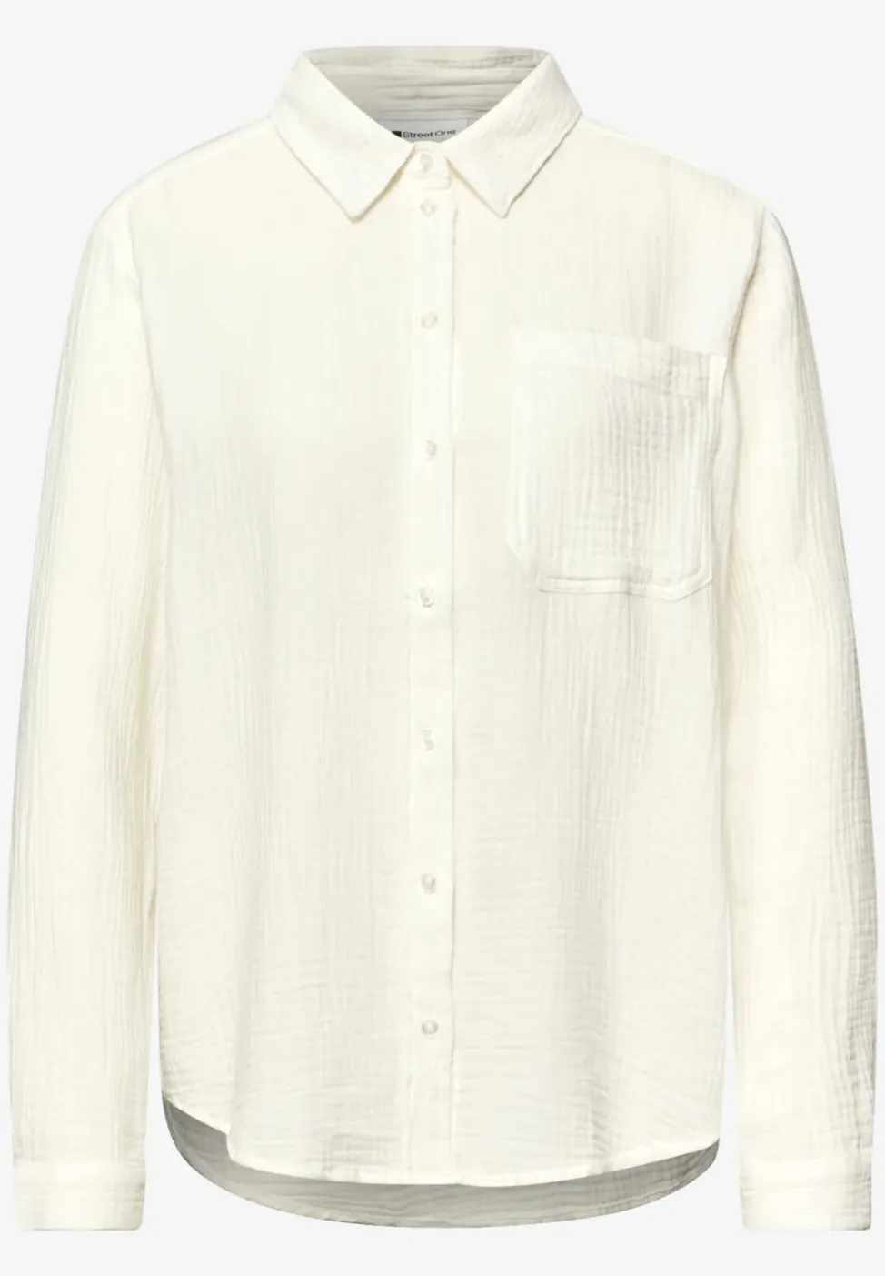 Bluse mit Hemdkragen aus Musselinstoff