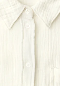 Bluse mit Hemdkragen aus Musselinstoff