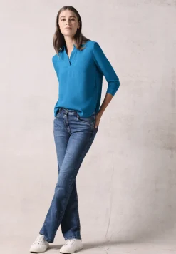 Bluse mit Jersey-Arm