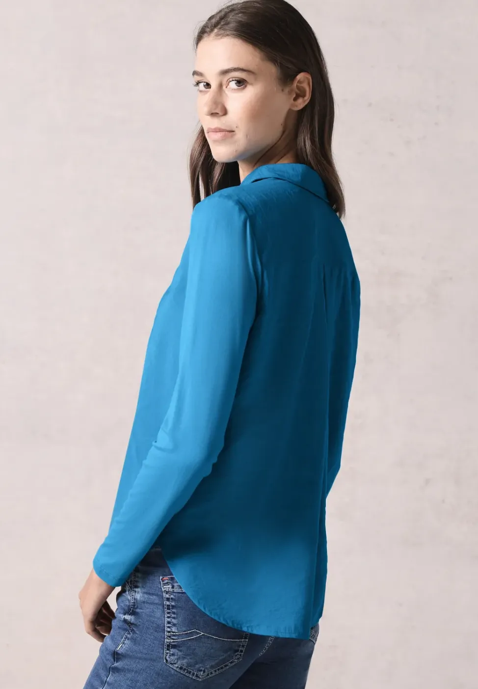 Bluse mit Jersey-Arm