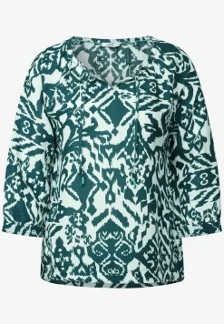 Bluse mit Leinenanteil
