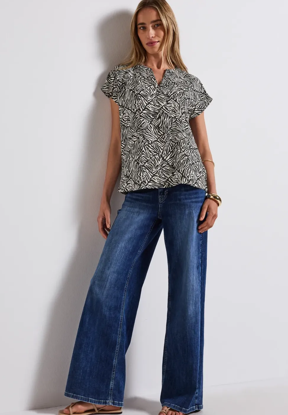 Bluse mit Minimal Print