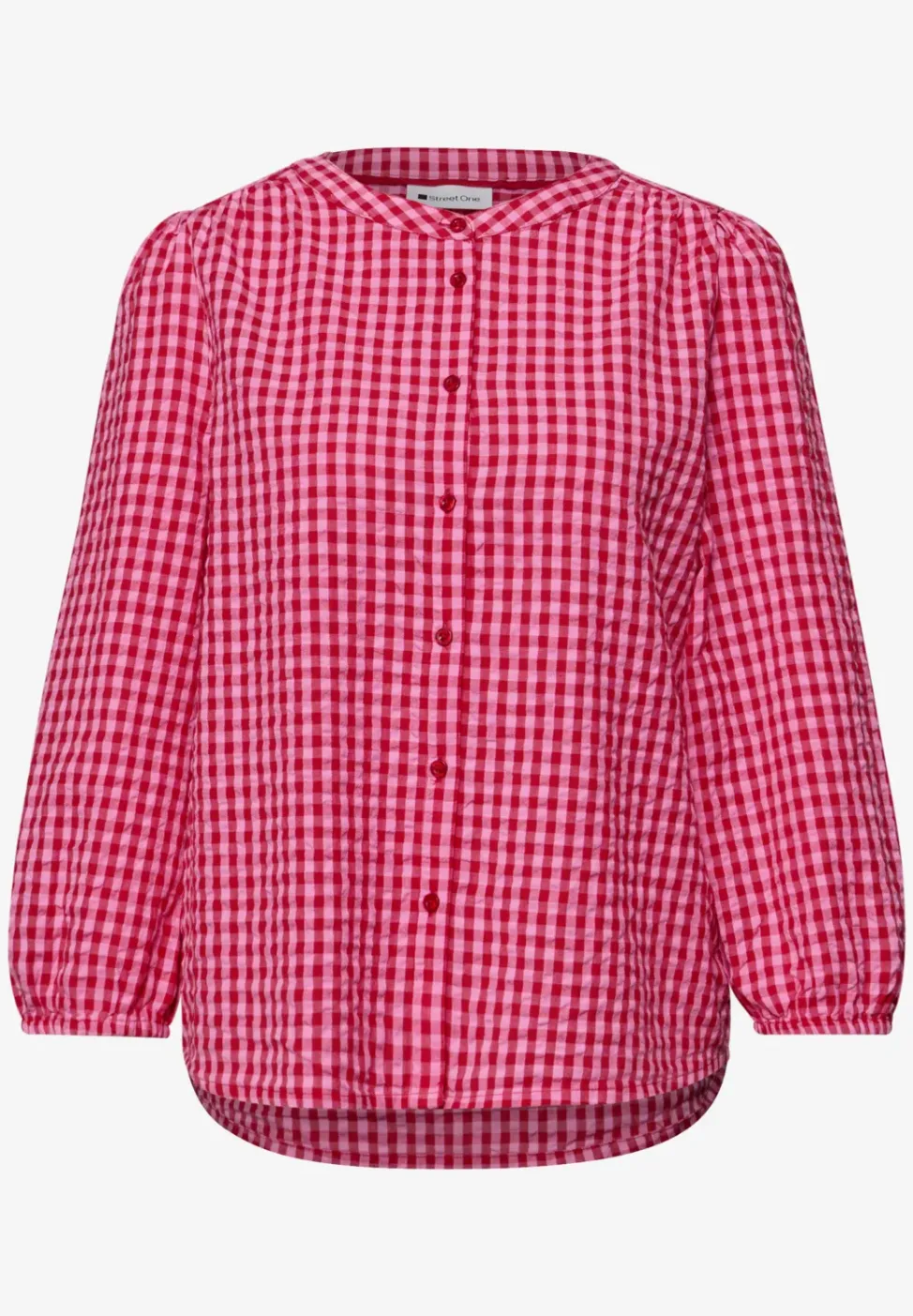 Bluse mit Rundhals und Karomuster