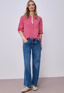 Bluse mit Rundhals und Karomuster