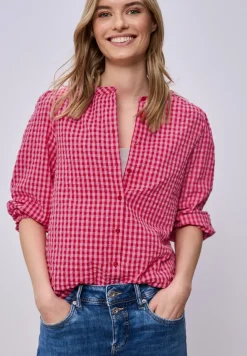 Bluse mit Rundhals und Karomuster