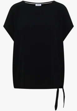 Bluse mit Rundhals und Knotendetail