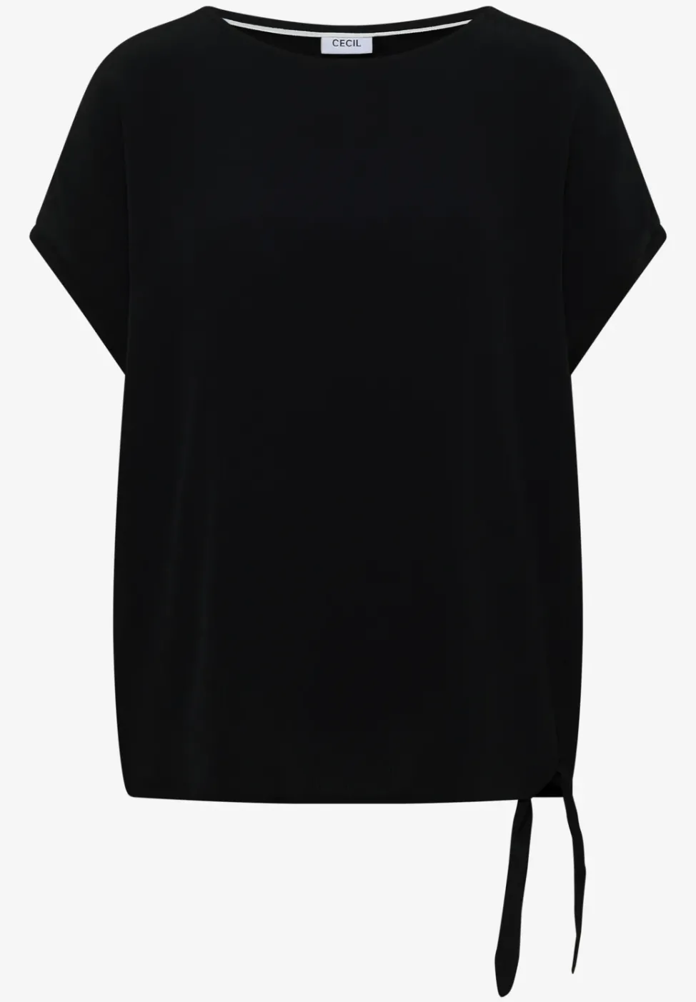 Bluse mit Rundhals und Knotendetail
