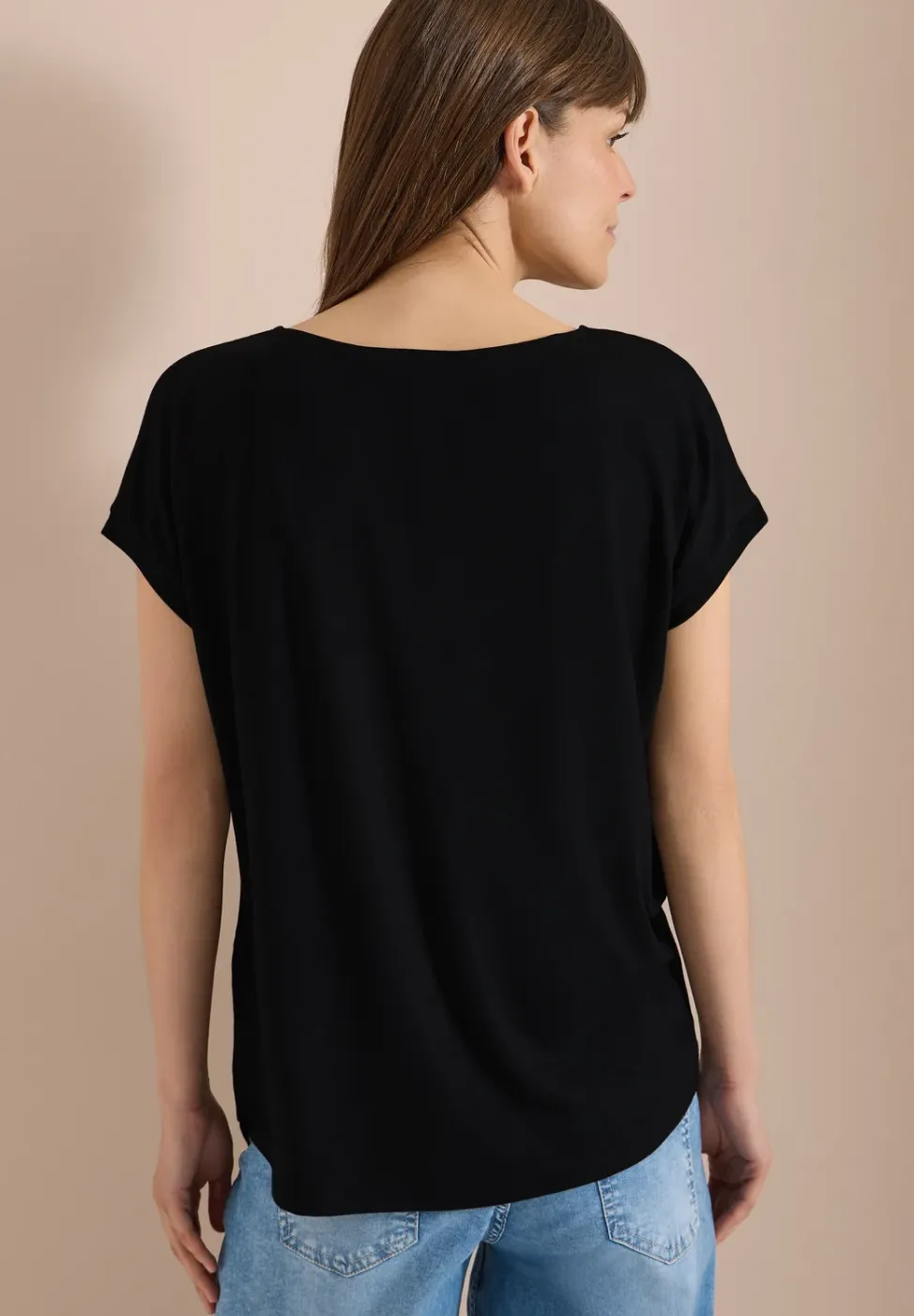 Bluse mit Rundhals und Knotendetail