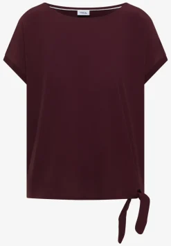Bluse mit Rundhals und Knotendetail
