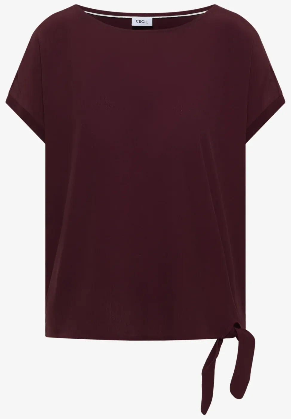 Bluse mit Rundhals und Knotendetail