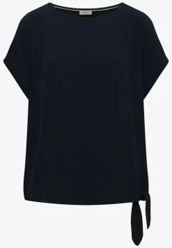 Bluse mit Rundhals und Knotendetail