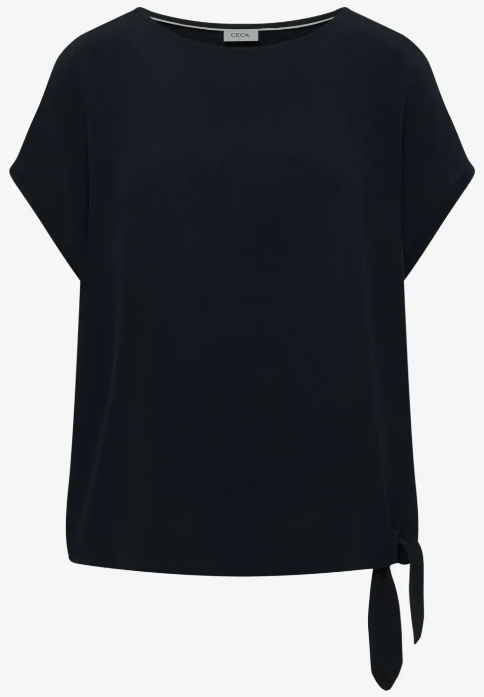 Bluse mit Rundhals und Knotendetail