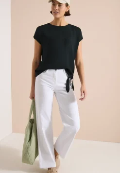 Bluse mit Rundhals und Knotendetail