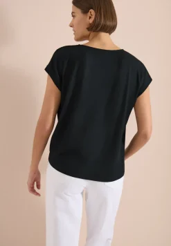 Bluse mit Rundhals und Knotendetail