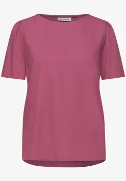 Bluse mit Rundhals und kurzen Puffärmeln