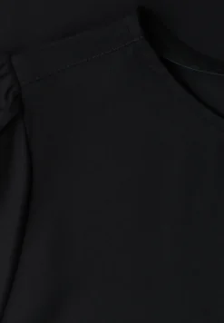 Bluse mit Rundhals und kurzen Puffärmeln