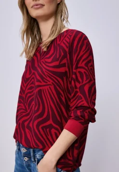 Bluse mit Rundhals und Tapedetails