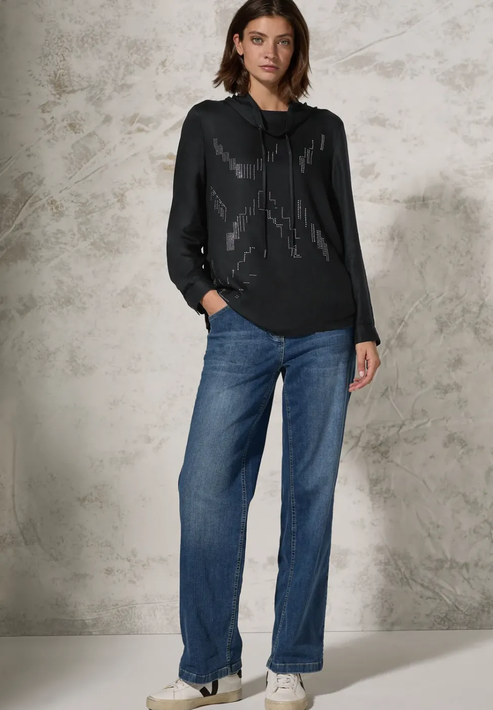 Bluse mit Schalkragen