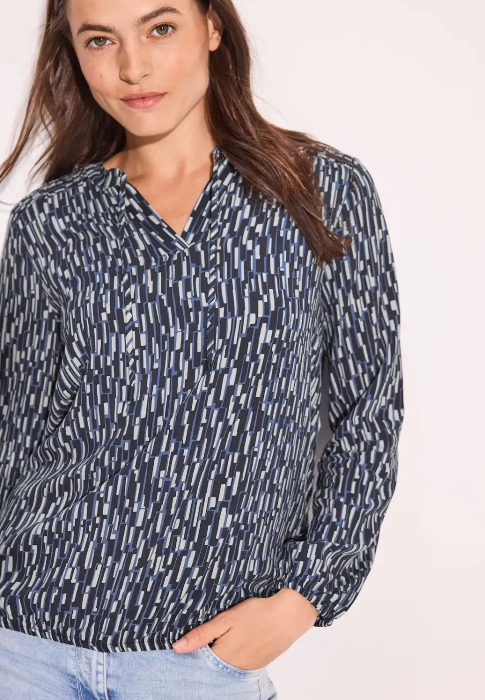 Bluse mit Smock-Detail