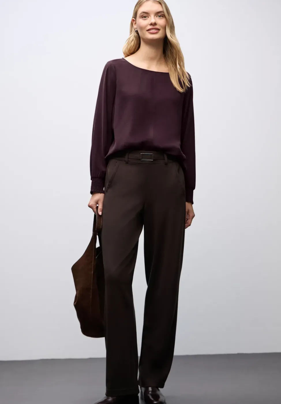 Bluse mit Smok-Bündchen