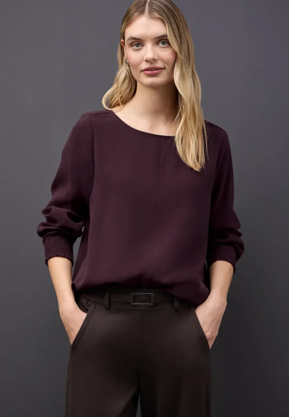 Bluse mit Smok-Bündchen