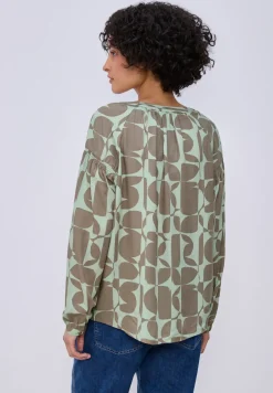 Bluse mit Smokdetail