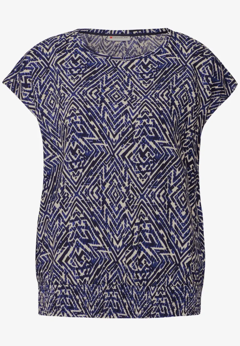 Bluse mit Smoksaum