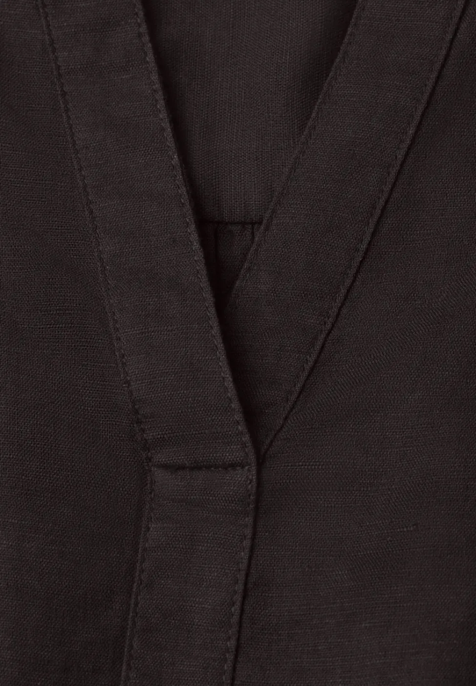 Bluse mit Split Neck aus Leinenmix
