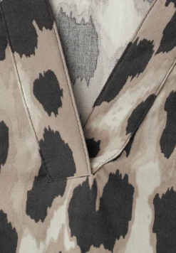 Bluse mit Split Neck und Animal Print