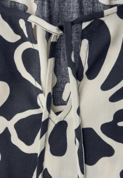 Bluse mit Split Neck und Bändern