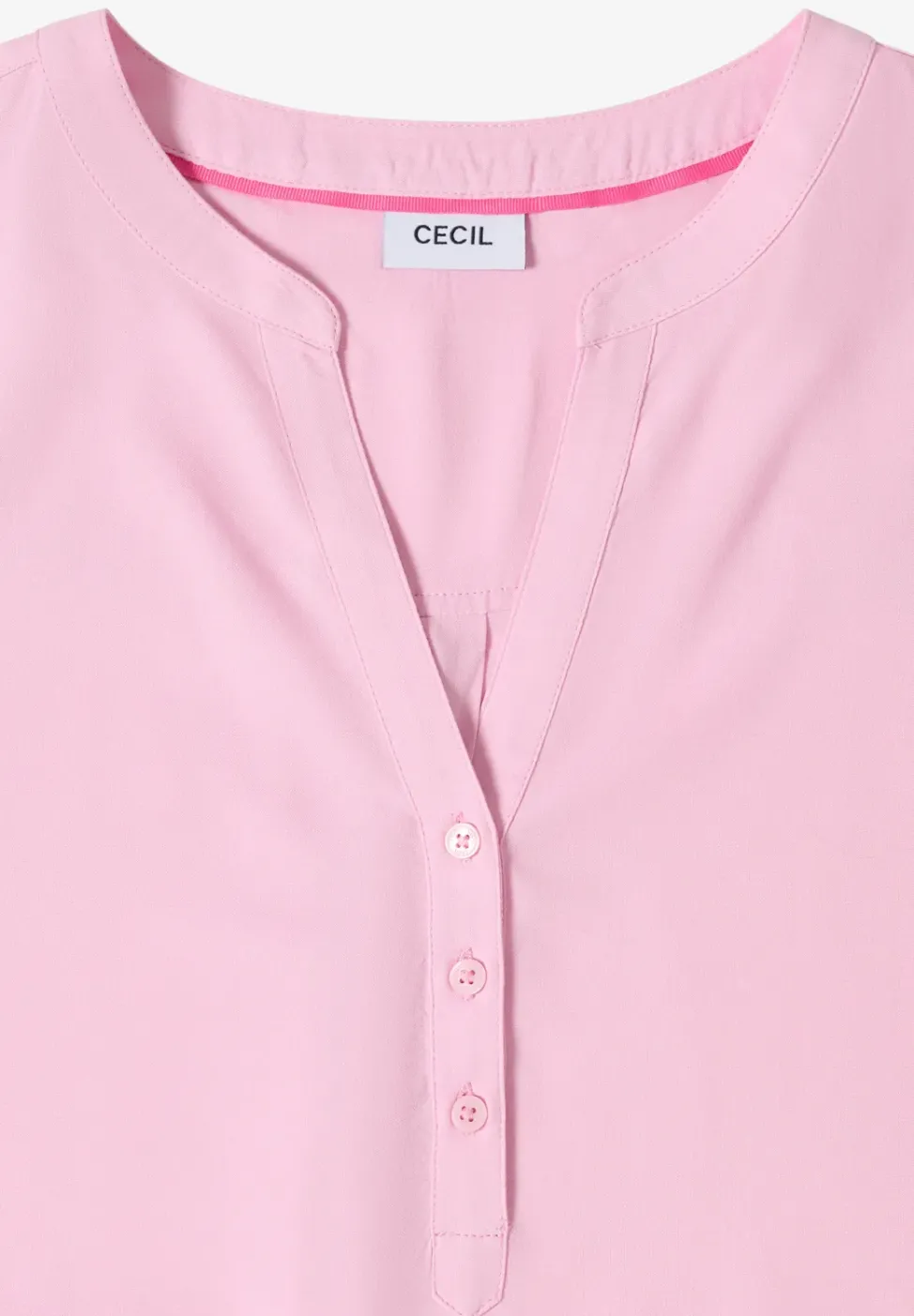 Bluse mit Split Neck und Elastiksaum