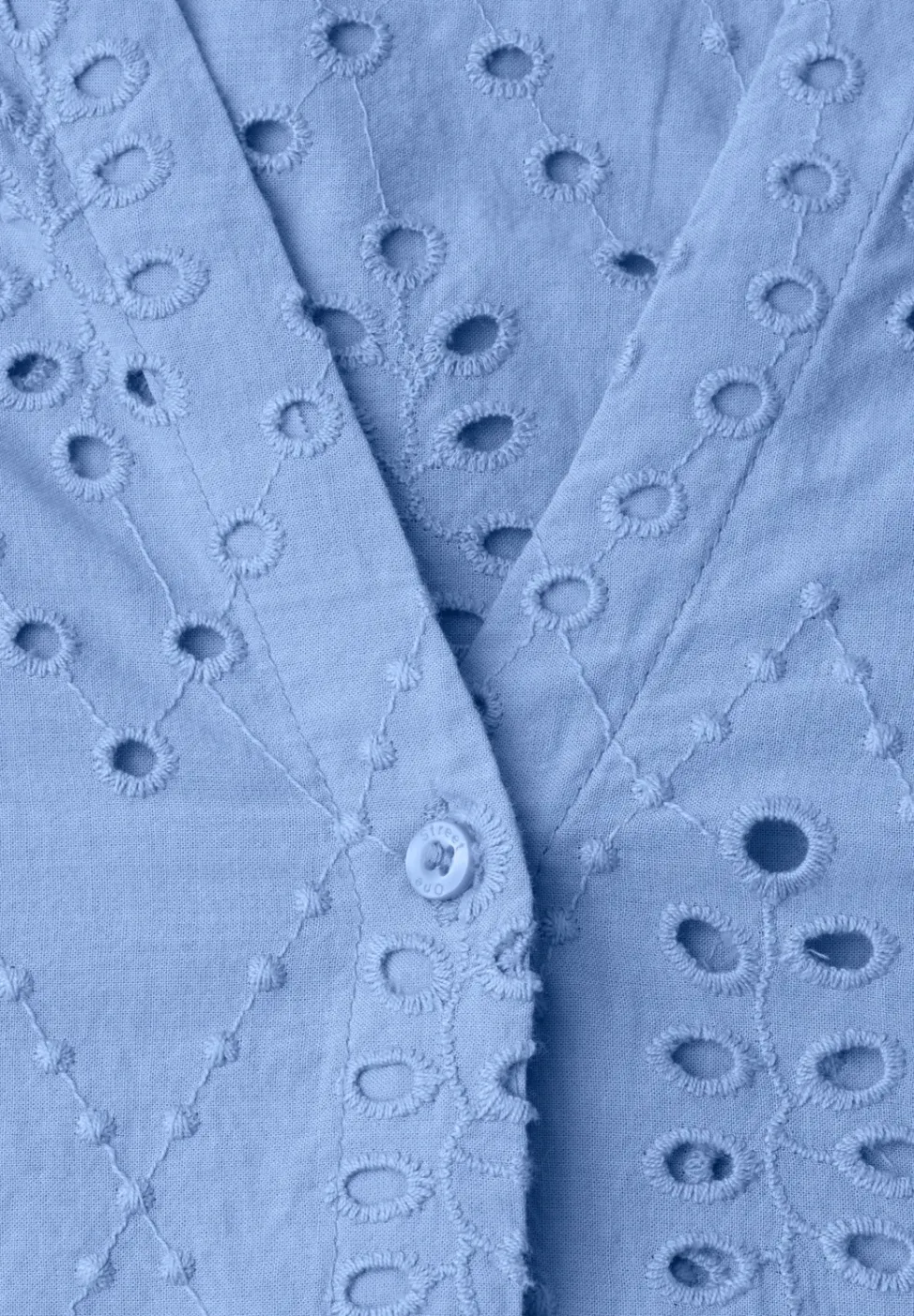 Bluse mit Split Neck und Shiffley-Muster