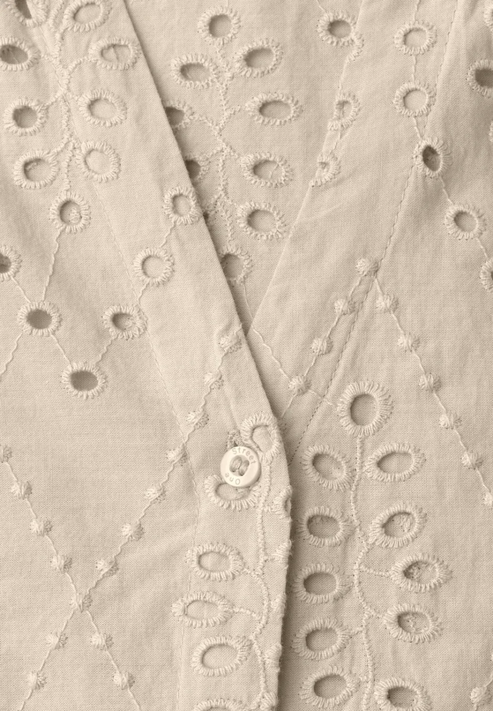 Bluse mit Split Neck und Shiffley-Muster