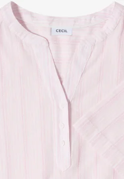 Bluse mit Split Neck und Streifen