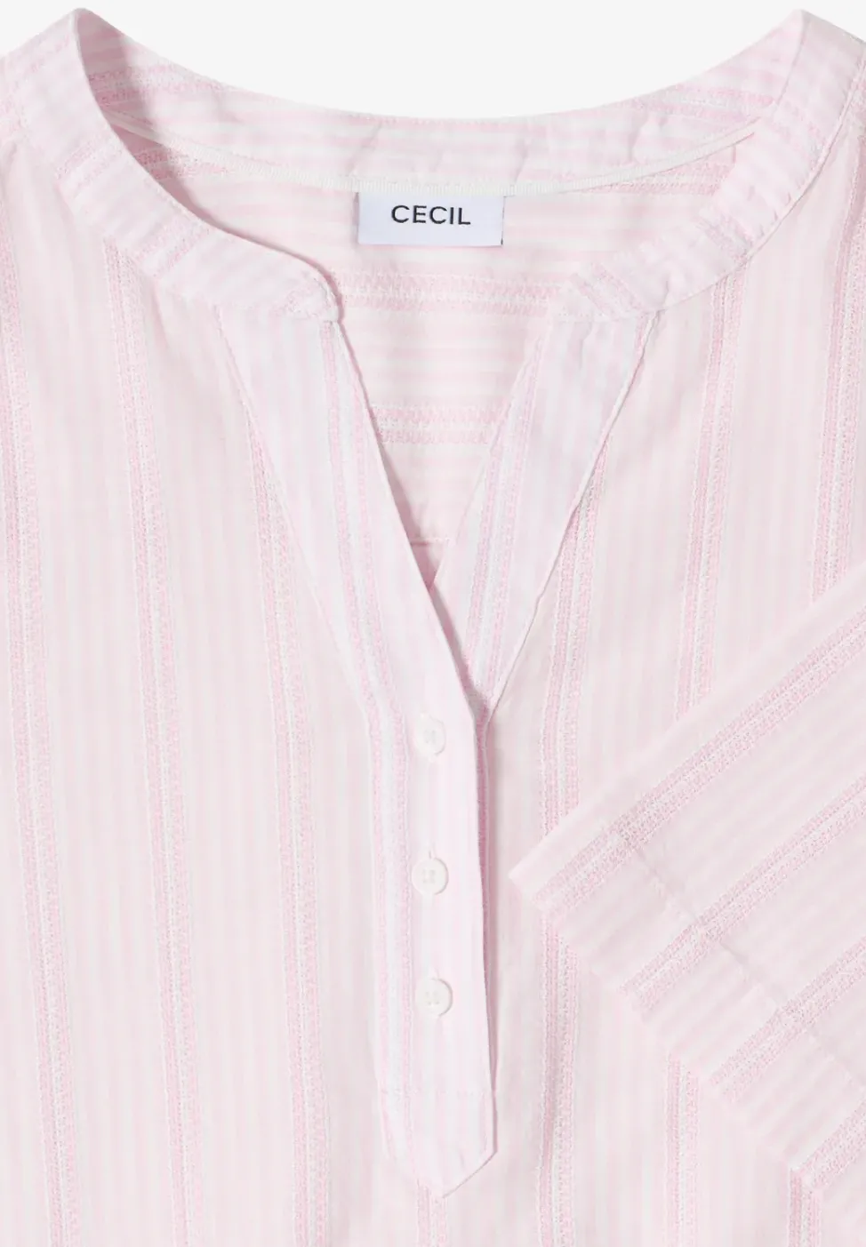 Bluse mit Split Neck und Streifen