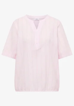 Bluse mit Split Neck und Streifen