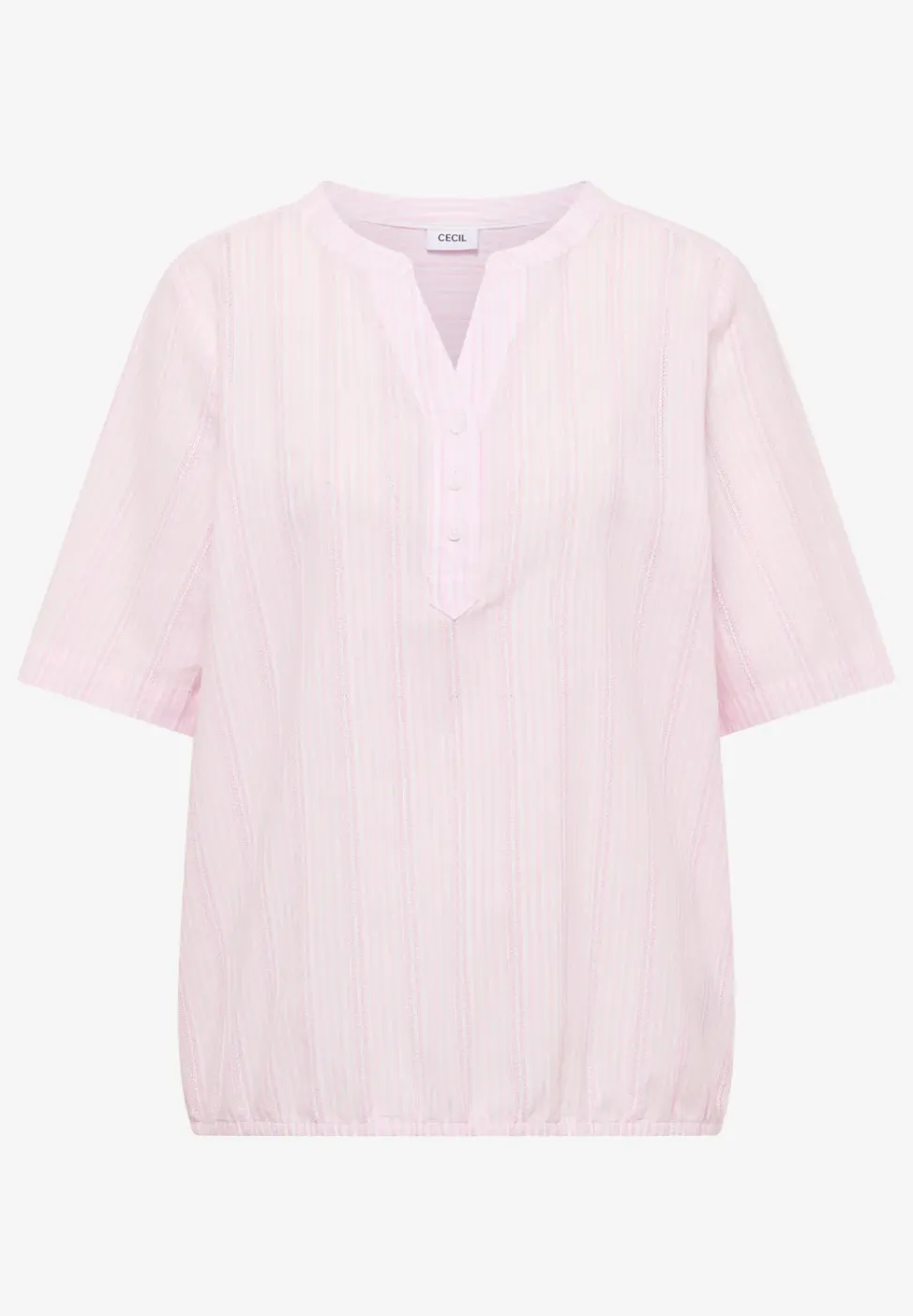 Bluse mit Split Neck und Streifen